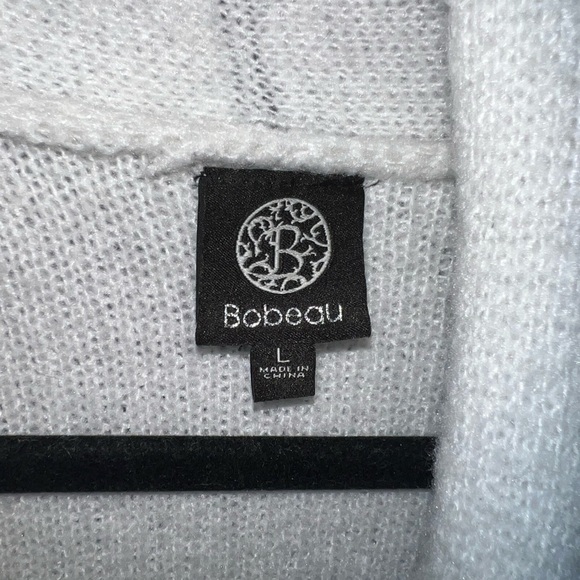 Bobeau Chevron Waist Knit Shawl Cardigan - Picture 2 of 6